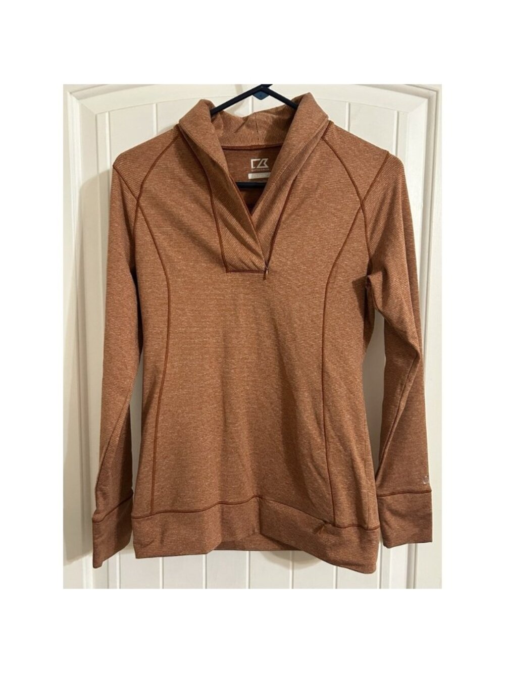 Cutter & Buck Women's Quarter Zip Long Sleeve Pullover XS Orange CB DryTec